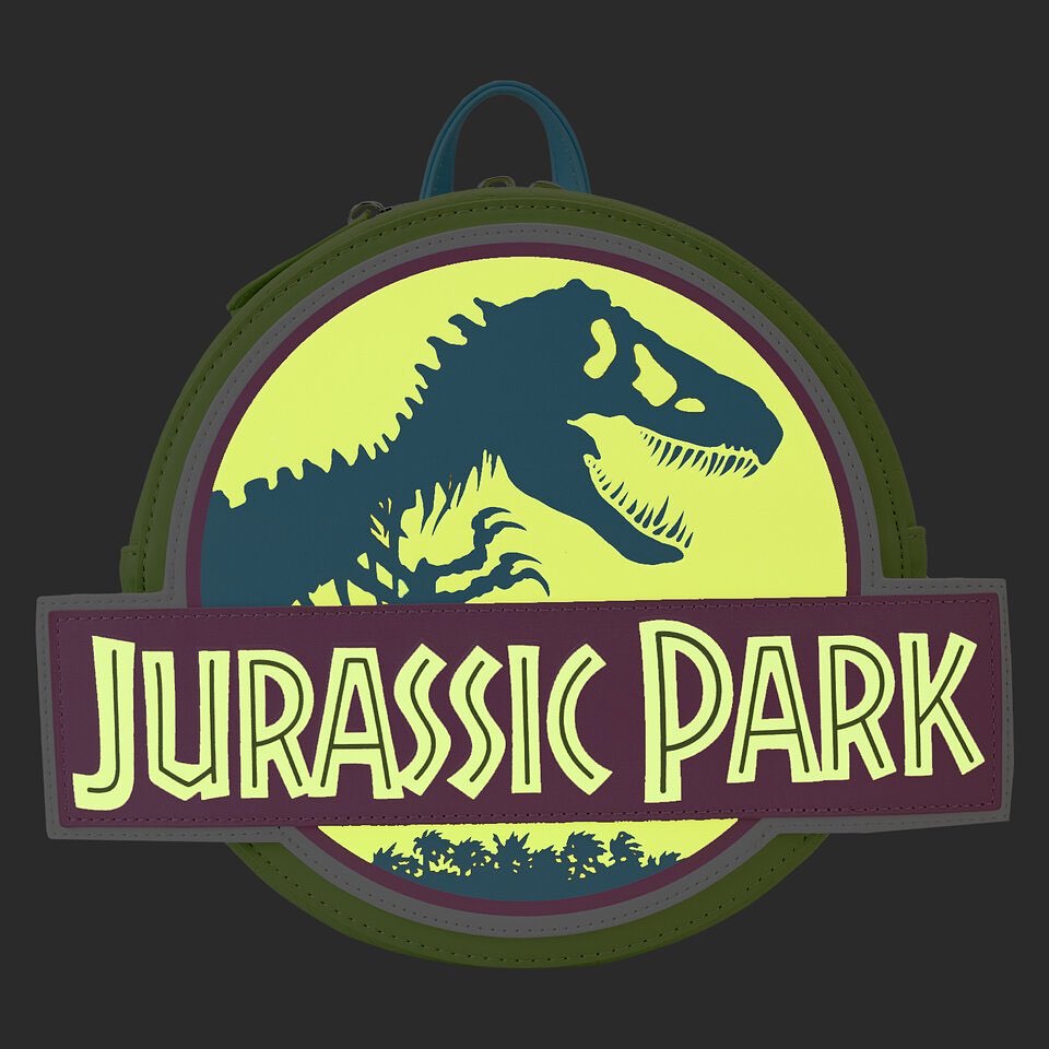 Jurassic Park 30th Anniversary Loungefly SDCC 2023 Neon Glow in the Dark Mini Backpack