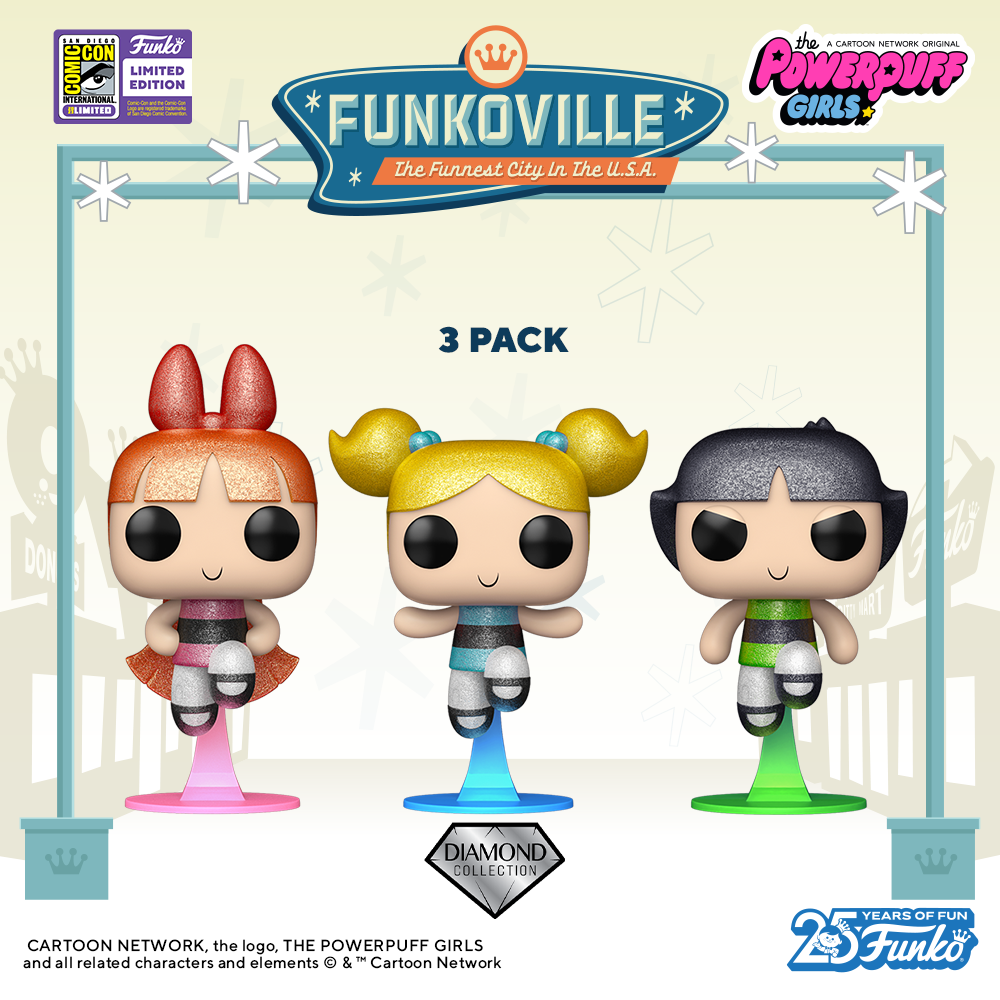 Movies : The Powerpuff Girls Diamond 3-Pack Pop! Blossom™, Pop! Bubbles™, and Pop! Buttercup™ (2023 Summer Convention Exclusive)