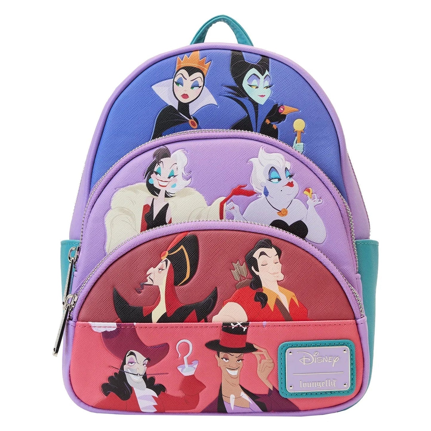 LF DISNEY VILLAINS COLOR BLOCK TRIPLE POCKET MINI BACKPACK