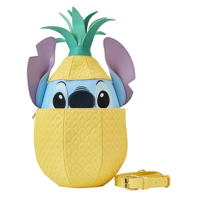 DISNEY Stitch Shoppe Lilo and Stitch Figural Pineapple Crossbody Bag