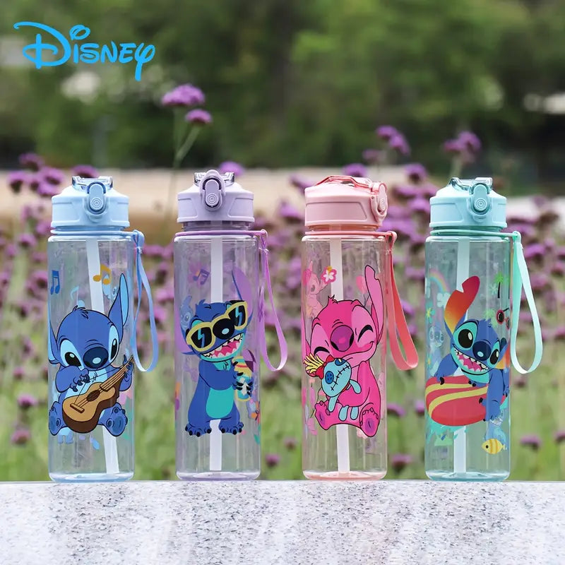 Gourde Sport Disney Stitch 800ml/27oz– Anti-Fuite, Design Cartoon, Léger et Portable – Idéal pour Escalade, Course, Fitness & Cadeau