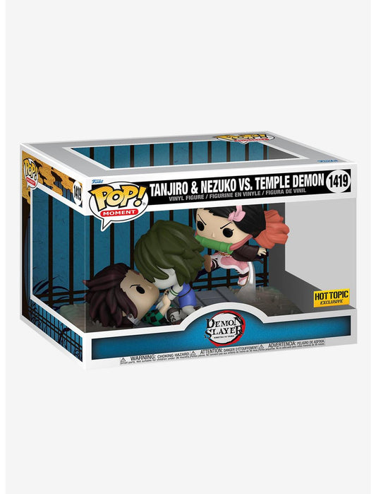 Funko Demon Slayer: Kimetsu No Yaiba Pop! Moment Tanjiro & Nezuko Vs. Temple Demon Vinyl Figure Hot Topic Exclusive