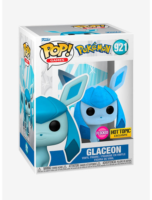 Funko Pokemon Pop! Games Glaceon (Flocked) Vinyl Figure Hot Topic Exclusive