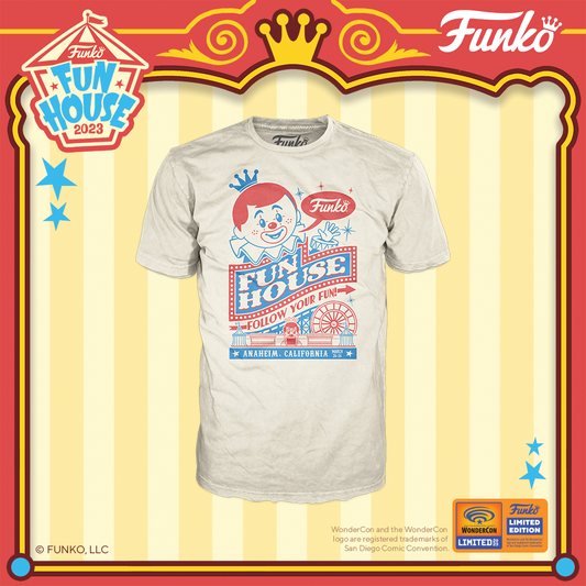 WonderCon 2023 Reveals: Fun House - Funko’s 2023 WonderCon Exclusive Fan T-shirt!