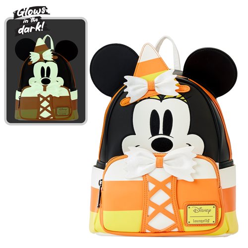 Disney Halloween Candy Corn Minnie Mouse Glow-in-the-Dark Mini-Backpack