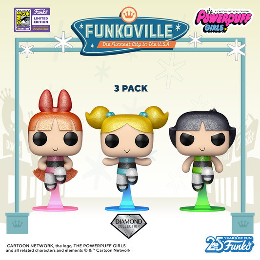 Movies : The Powerpuff Girls Diamond 3-Pack Pop! Blossom™, Pop! Bubbles™, and Pop! Buttercup™ (2023 Summer Convention Exclusive)