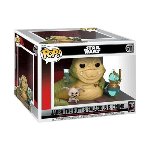 Star Wars: Return of the Jedi 40th Anniversary Jabba and Salacious Crumb Deluxe Pop! Vinyl Figure