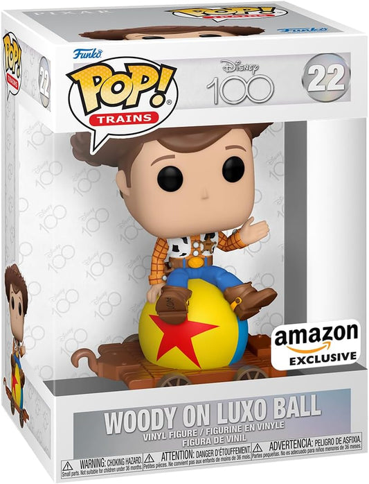 Funko Pop! Train: Disney 100 - Woody on Luxo Ball, Woody, Amazon Exclusive