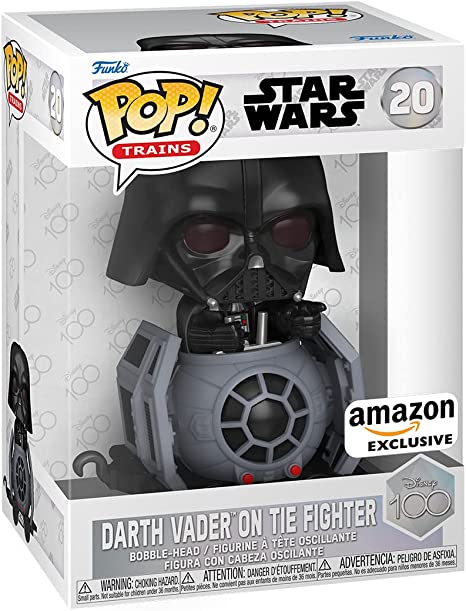 Funko Pop! Train: Disney 100 - Darth Vader on Tie Fighter, Darth Vader, Amazon Exclusive