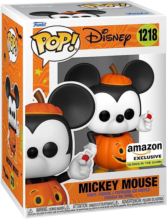 Funko Pop! Disney: Mickey Mouse Trick or Treat - Glow in The Dark, Amazon Exclusive