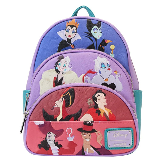 LF DISNEY VILLAINS COLOR BLOCK TRIPLE POCKET MINI BACKPACK