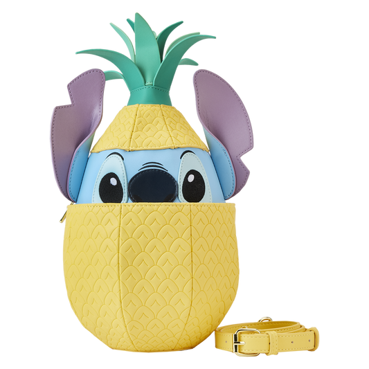 DISNEY Stitch Shoppe Lilo and Stitch Figural Pineapple Crossbody Bag