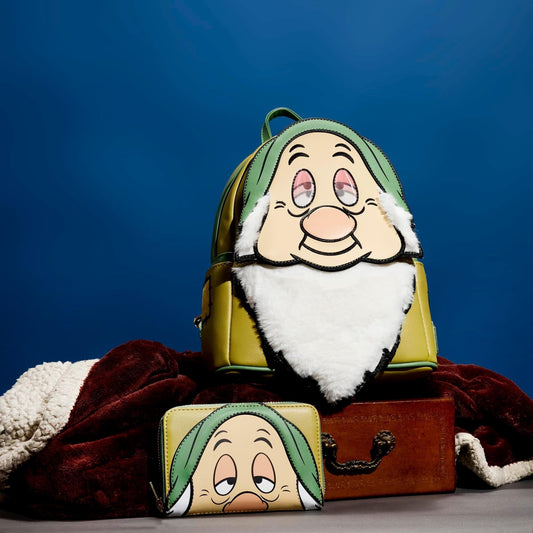 Exclusive Snow White and the Seven Dwarfs Sleepy Cosplay Mini backpack with Lenticular Eyes & wallet