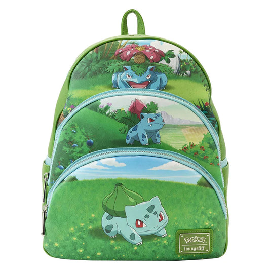 Loungefly Pokemon Bulbasaur Evolutions Triple Pocket Mini Backpack