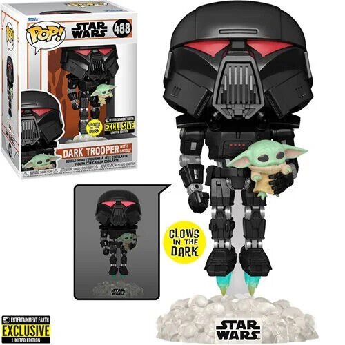 Funko Pop! Star Wars: The Mandalorian - Dark Trooper with Grogu #488 Vinyl Figure